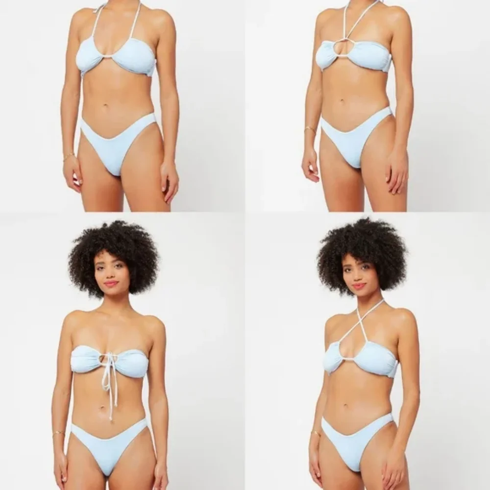 L*Space Shimmer Dawn Amal Bikini Set Bone Cream